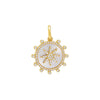 Pearl White Colored Stone Starburst Medallion Necklace Charm - Adina Eden's Jewels
