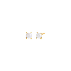 Pearl White / Single Four Prong Pearl Stud Earring - Adina Eden's Jewels