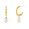 Pearl White Pearl Textured Hoop Earring - Adina Eden's Jewels