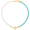  Turquoise X Pearl Toggle Necklace - Adina Eden's Jewels