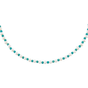 Turquoise Pearl x Turquoise Beaded Choker - Adina Eden's Jewels
