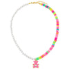 Teddy Bear Rainbow Bead x Pearl Necklace - Adina Eden's Jewels