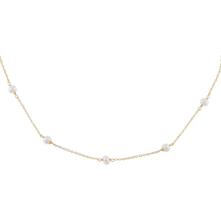 Pearl White Pearl Chain Necklace - Adina Eden's Jewels