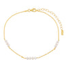 Pearl White Pearl Cluster Chain Anklet - Adina Eden's Jewels