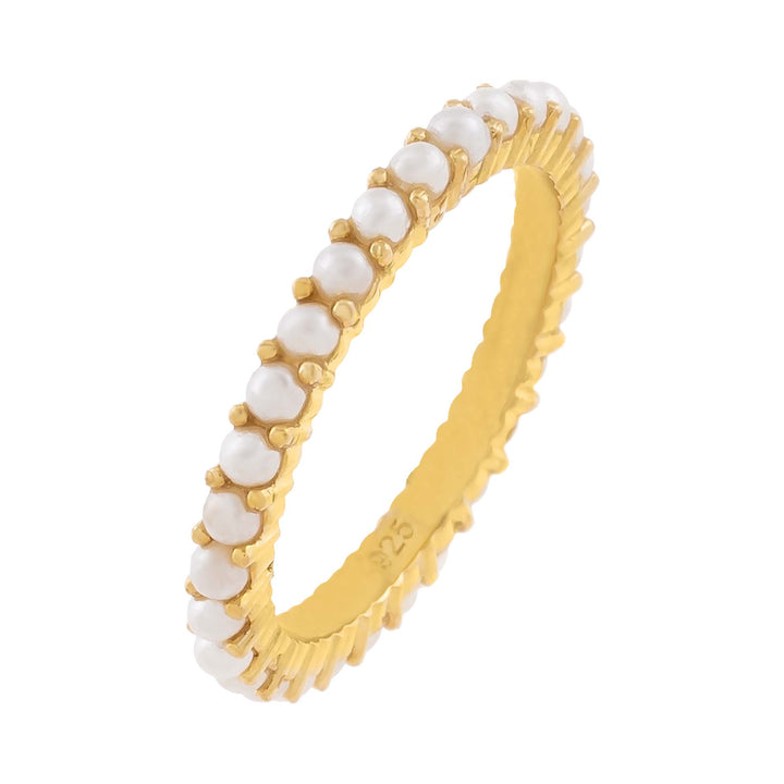 Pearl White / 6 Thin Multi Pearl Ring - Adina Eden's Jewels