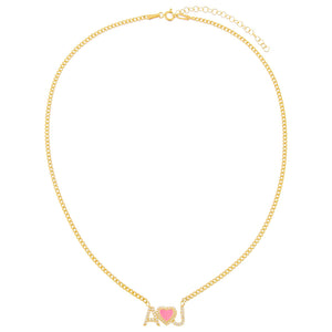  Enamel Heart Nameplate Choker - Adina Eden's Jewels