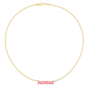  Enamel Nameplate Necklace - Adina Eden's Jewels
