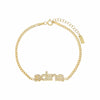 Gold Solid/Pavé Lowercase Nameplate Bracelet - Adina Eden's Jewels