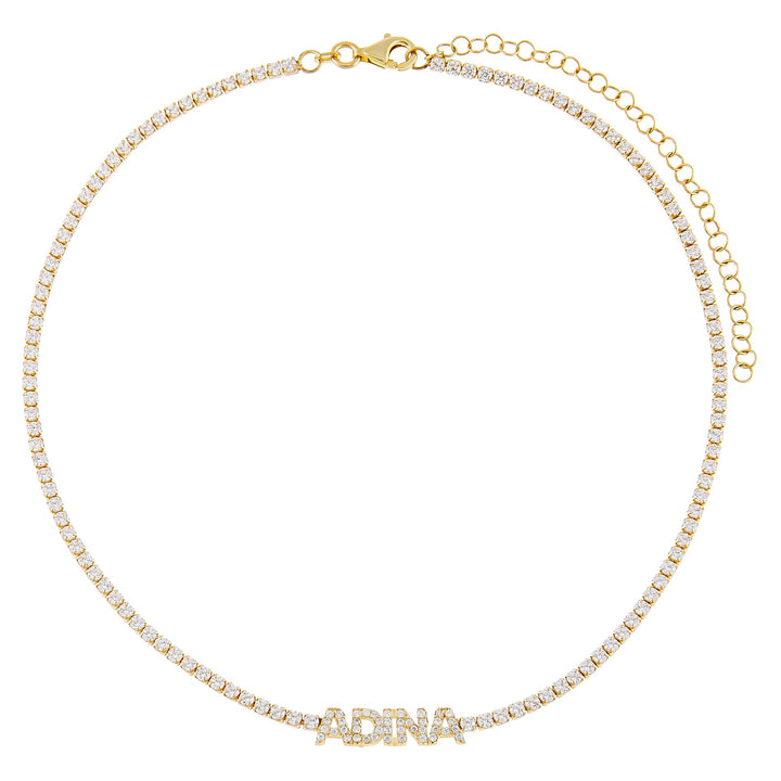  Mini Nameplate Tennis Choker - Adina Eden's Jewels