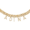Gold Block Name Pavé Chain Link Choker - Adina Eden's Jewels