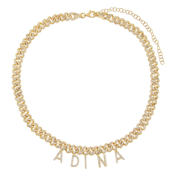  Block Name Pavé Chain Link Choker - Adina Eden's Jewels