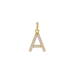 14K Gold / I Topaz Uppercase Initial Charm 14K - Adina Eden's Jewels