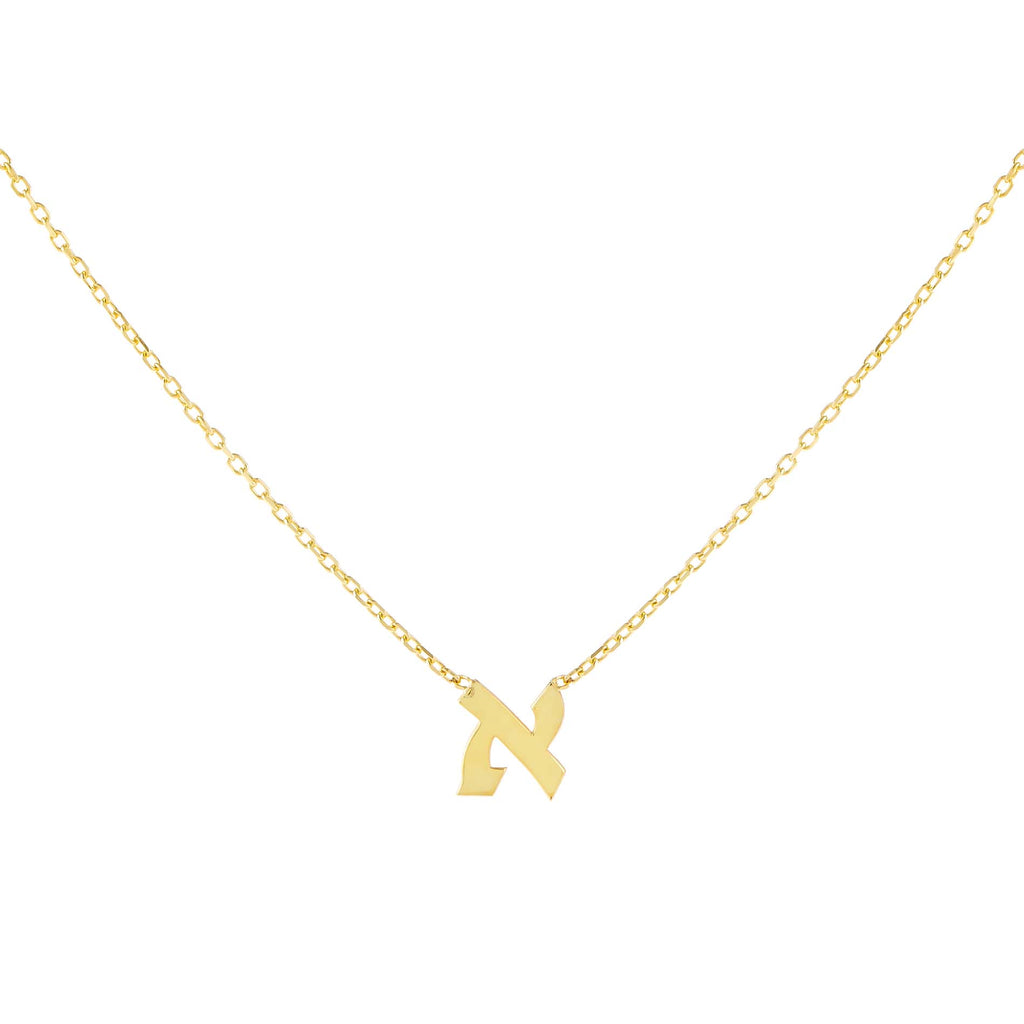  Mini Hebrew Initial Necklace - Adina Eden's Jewels