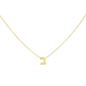  Mini Hebrew Initial Necklace - Adina Eden's Jewels