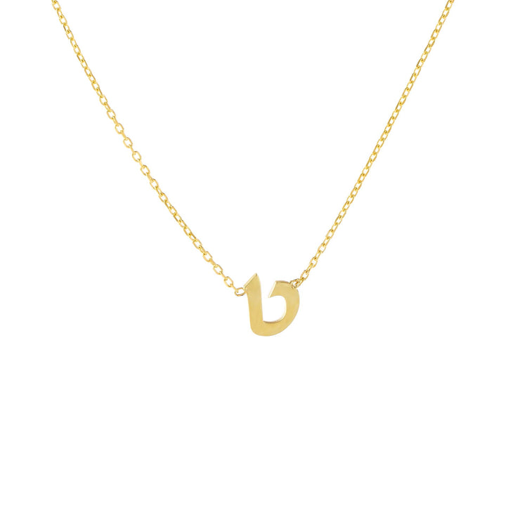  Mini Hebrew Initial Necklace - Adina Eden's Jewels