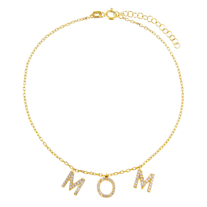 Gold Pavé Mom Anklet - Adina Eden's Jewels