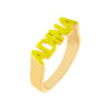 Neon Yellow / 5 Enamel Block Letter Nameplate Ring - Adina Eden's Jewels