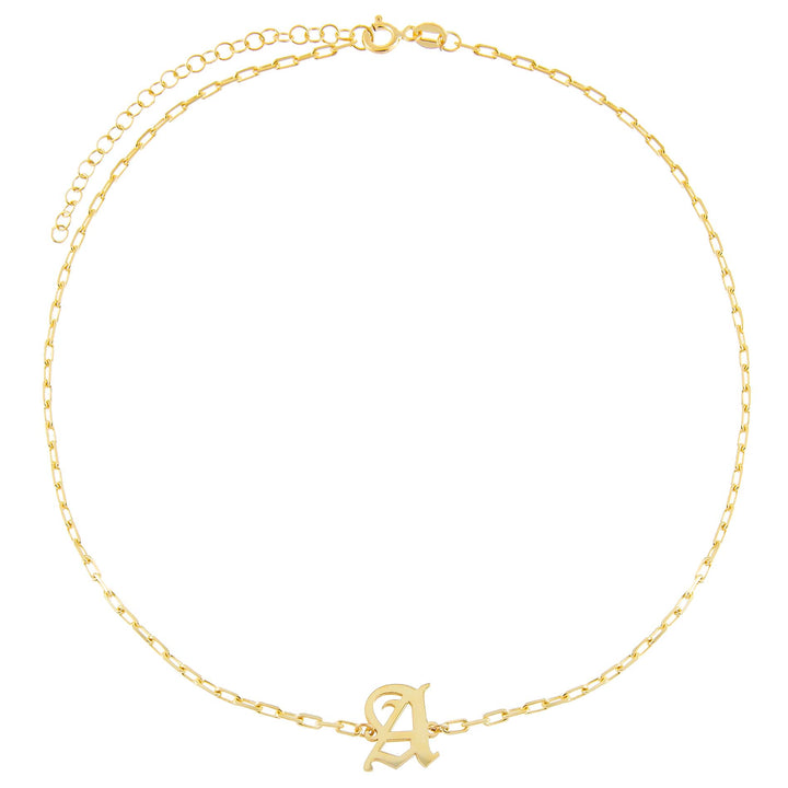  Old English Initial Open Link Choker - Adina Eden's Jewels