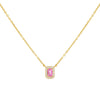 Sapphire Pink CZ Pink Illusion Baguette Necklace - Adina Eden's Jewels
