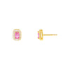 Sapphire Pink CZ Pink Illusion Baguette Stud Earring - Adina Eden's Jewels