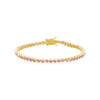 Sapphire Pink Gemstone Bezel Tennis Bracelet - Adina Eden's Jewels