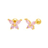  Butterfly Threaded Ball Stud Earring - Adina Eden's Jewels