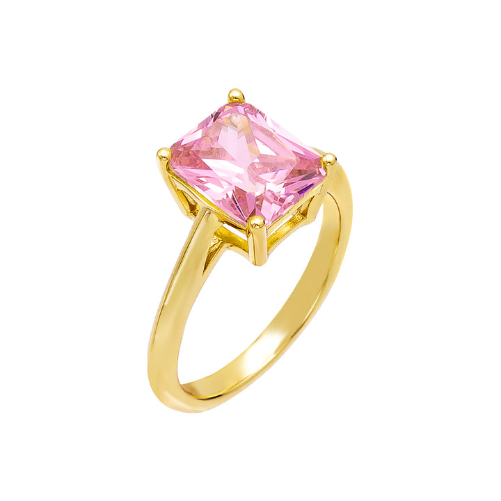 Sapphire Pink / 6 Gemstone Engagement Ring - Adina Eden's Jewels
