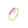 Sapphire Pink / 6 Colored Graduated CZ Wrap Ring - Adina Eden's Jewels