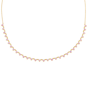 Sapphire Pink Diamond Sapphire Multi Solitaire Necklace 14K - Adina Eden's Jewels