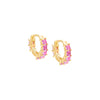 Sapphire Pink / 10 MM Colored Princess Cut Huggie Earring - Adina Eden's Jewels