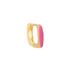 Pink / Single Colored Enamel Square Huggie Earring - Adina Eden's Jewels