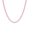Sapphire Pink Gemstone Heart Tennis Necklace - Adina Eden's Jewels