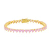 Sapphire Pink Gemstone Heart Tennis Bracelet - Adina Eden's Jewels