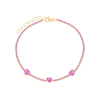  Colored Multi Heart Thin Tennis Bracelet - Adina Eden's Jewels