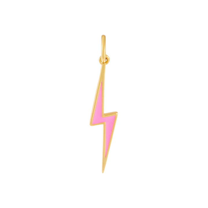 Sapphire Pink Enamel Lightning Bolt Charm - Adina Eden's Jewels