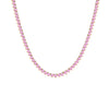 Sapphire Pink Summer Colored Three Prong Tennis Necklace - Adina Eden's Jewels