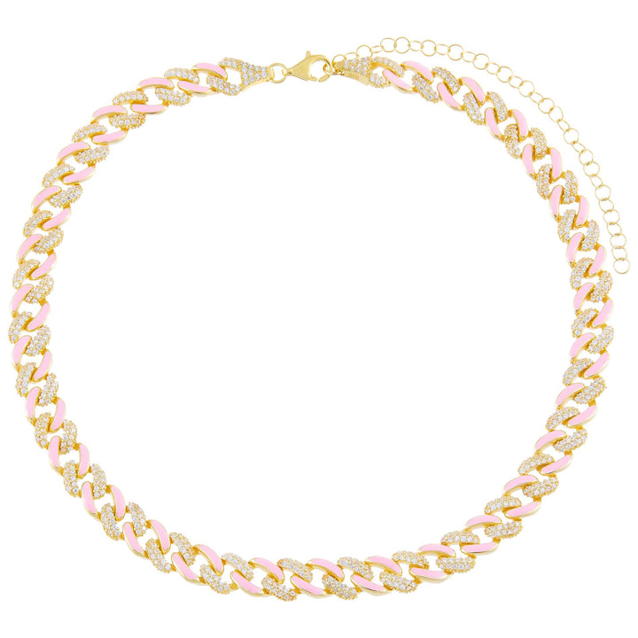 Pastel Enamel Chain Link Choker - Adina Eden's Jewels
