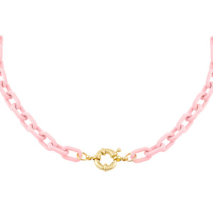 Light Pink Pink Paper Clip Toggle Choker - Adina Eden's Jewels