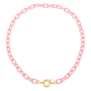  Pink Paper Clip Toggle Choker - Adina Eden's Jewels