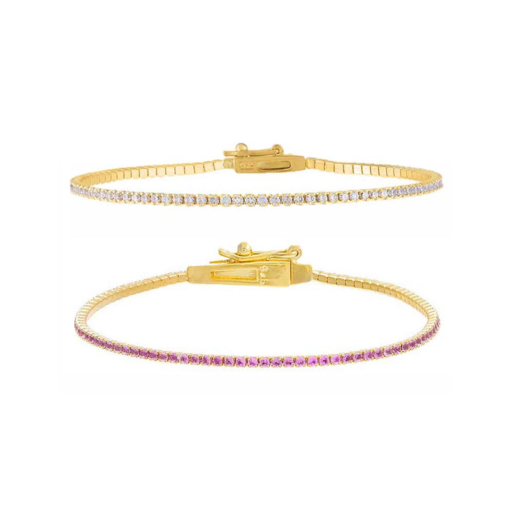 Sapphire Pink Classic With A Twist Bracelet Combo Set - Adina Eden's Jewels