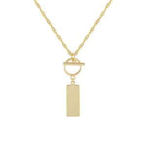 Gold Dog Tag X Toggle Singapore Necklace - Adina Eden's Jewels