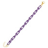 Purple Enamel U Chain Bracelet - Adina Eden's Jewels