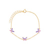 Gold Pastel Crystal Butterfly Bracelet - Adina Eden's Jewels