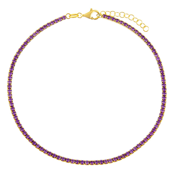 Lilac Pastel Colored Thin Tennis Anklet - Adina Eden's Jewels