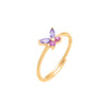 Gold / 6 Pastel Crystal Butterfly Ring - Adina Eden's Jewels
