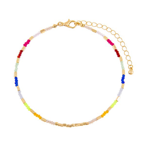 Multi-Color Neon Multi Beaded Anklet - Adina Eden's Jewels