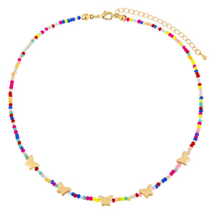  Butterfly Rainbow Beaded Choker - Adina Eden's Jewels