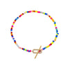 Multi-Color CZ Toggle Neon Beaded Bracelet - Adina Eden's Jewels