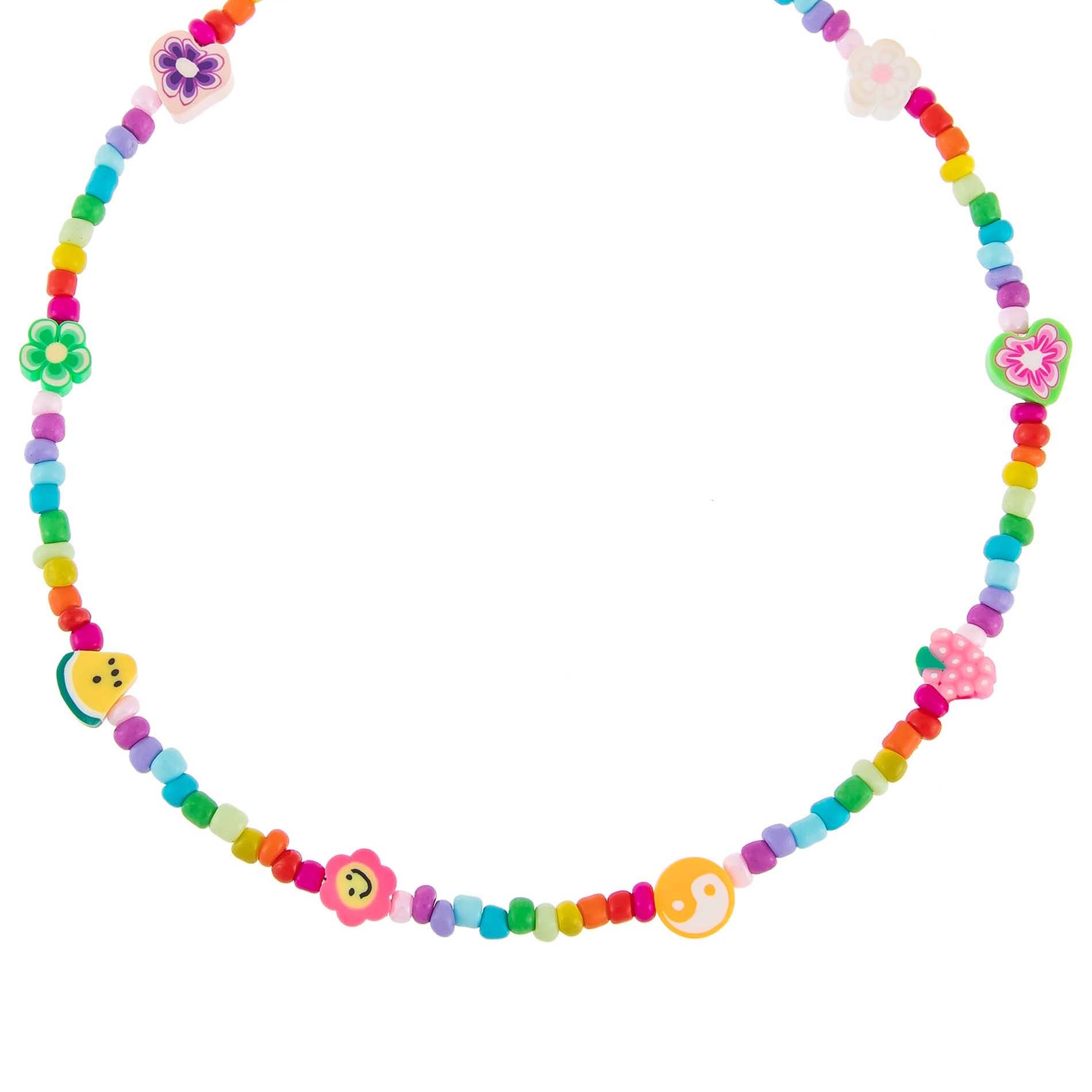 Beaded necklace with shop charm