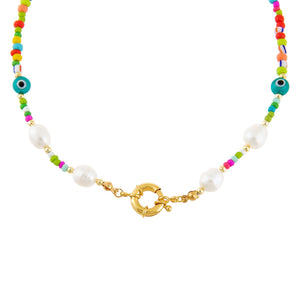 Multi-Color Multi Beaded Toggle Necklace - Adina Eden's Jewels
